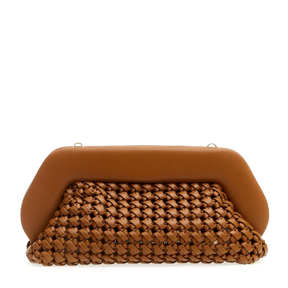 Sorelle Perego Clutch grande pelle intrecciata cuoio Moda