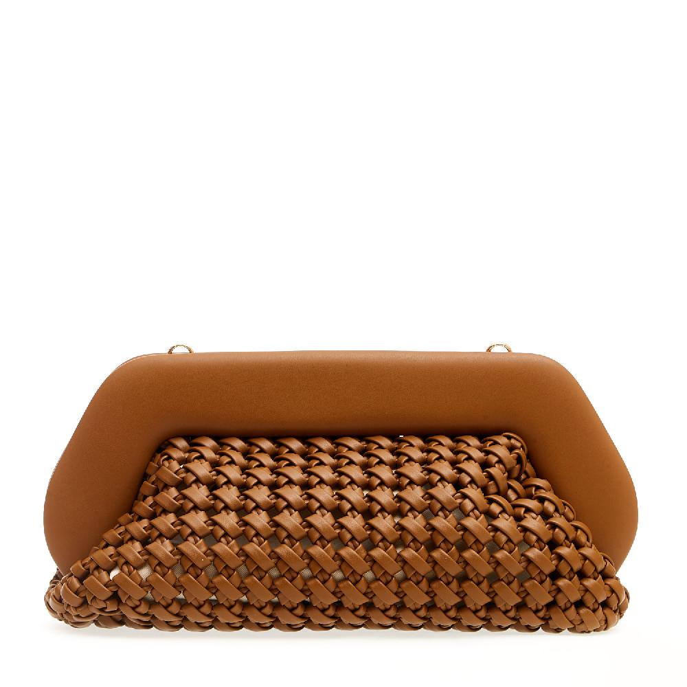 Sorelle Perego Clutch grande pelle intrecciata cuoio Moda