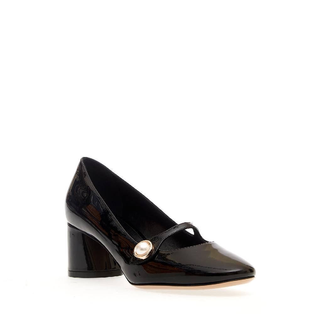 Sorelle Perego mary jane vernice nera tacco 50 mm Spedizione Gratuita