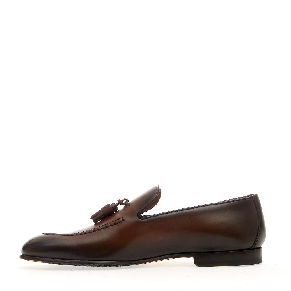 Sorelle Perego mocassino pelle marrone nappine Fino Al -60%