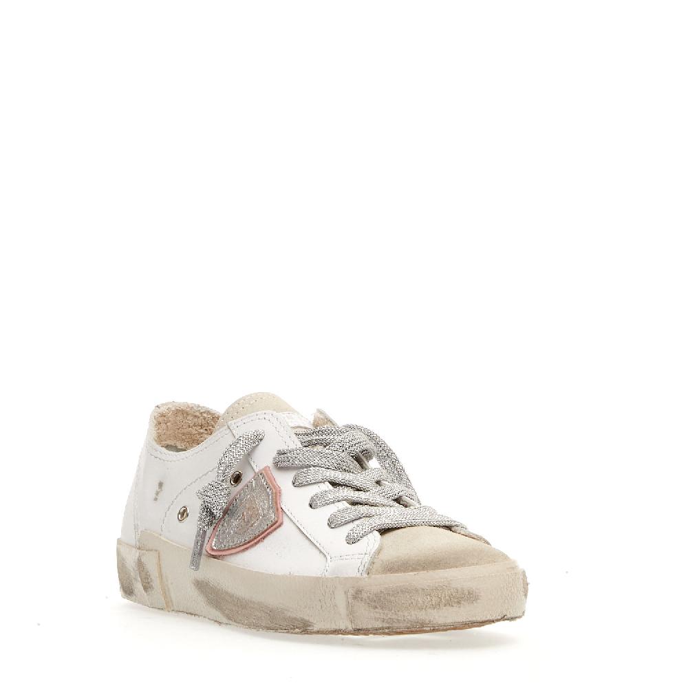 Sorelle Perego Paris sfoderata bianca stringhe argento Moda