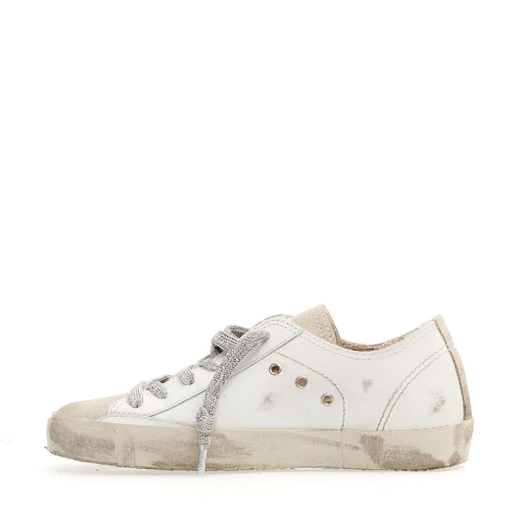 Sorelle Perego Paris sfoderata bianca stringhe argento Moda