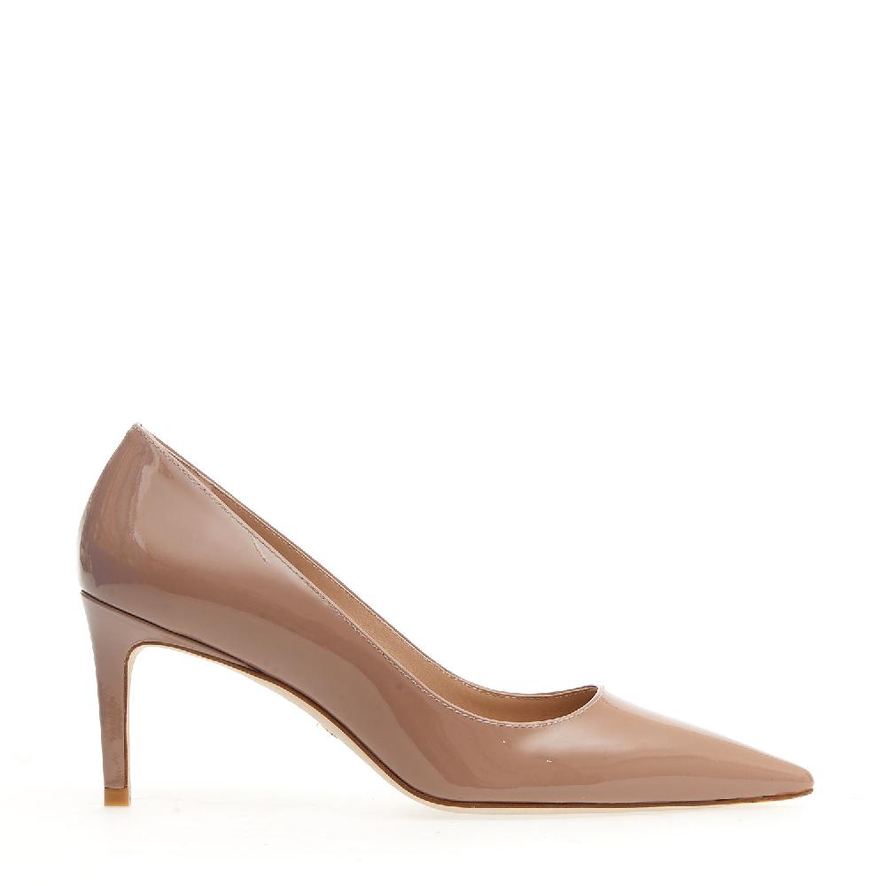 Sorelle Perego pump vernice nude tacco 75 mm Prezzo di fabbrica