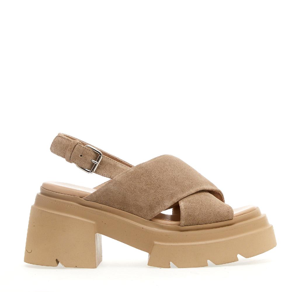 Sorelle Perego sandalo fondo gomma camoscio beige Flash Sale