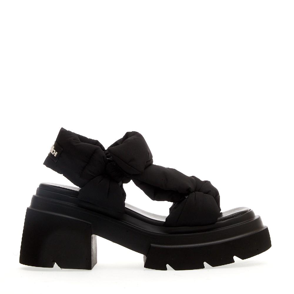 Sorelle Perego sandalo fondo gomma in tessuto nero Fornitura limitata