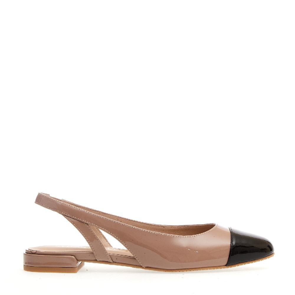 Sorelle Perego slingback bassa vernice nude e nero Latest fashion
