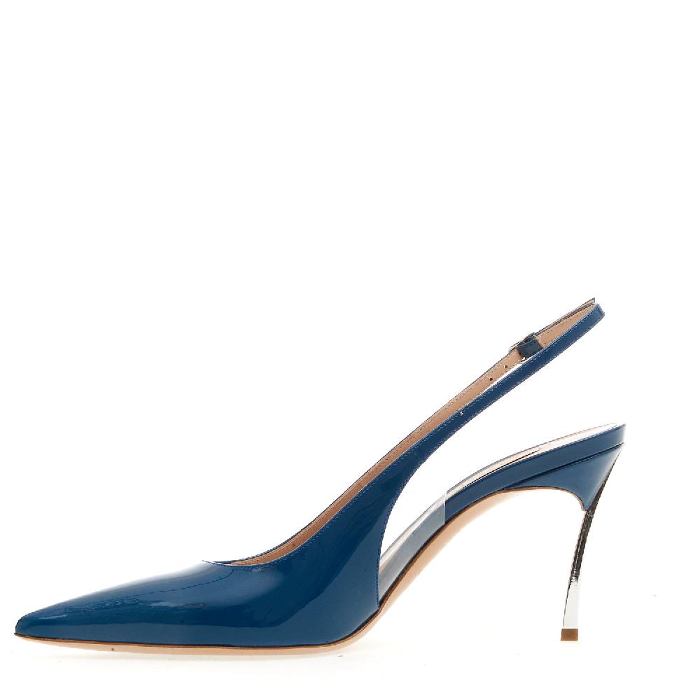 Sorelle Perego slingback bluette tacco 75 mm Offerta temporanea