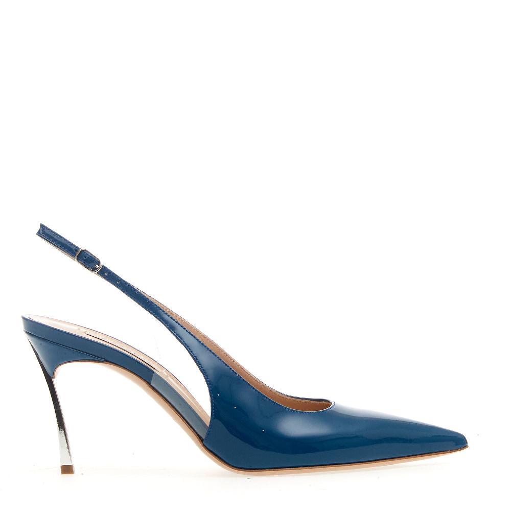 Sorelle Perego slingback bluette tacco 75 mm Offerta temporanea