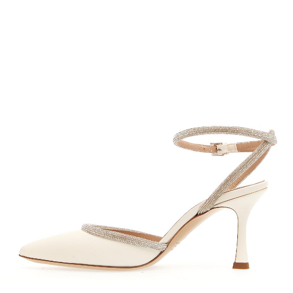 Sorelle Perego slingback pelle avorio strass 75 mm Nuovi prodotti