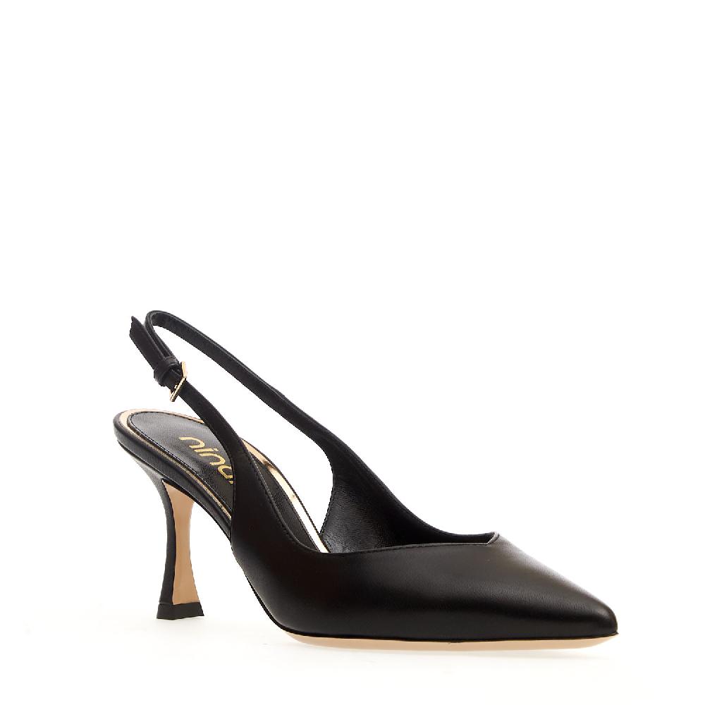 Sorelle Perego slingback pelle nera tacco 75 mm Offerte stagionali