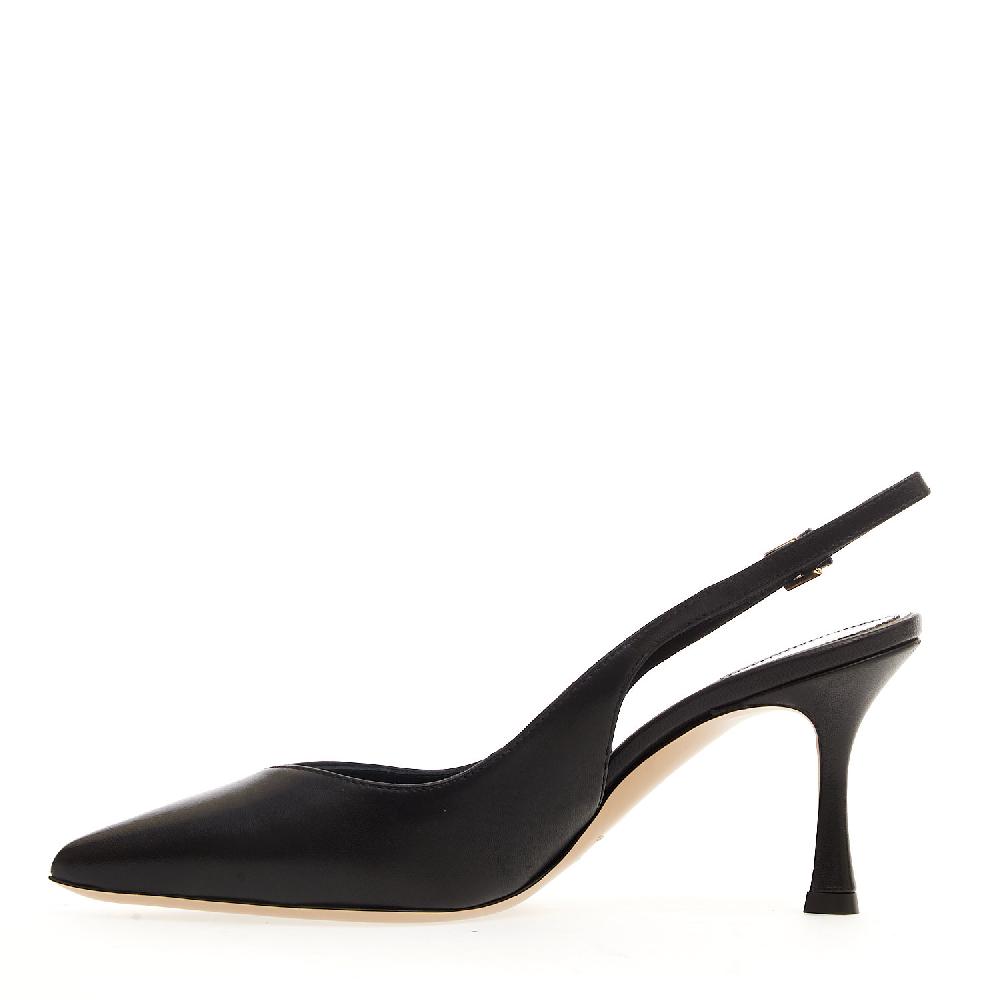 Sorelle Perego slingback pelle nera tacco 75 mm Offerte stagionali