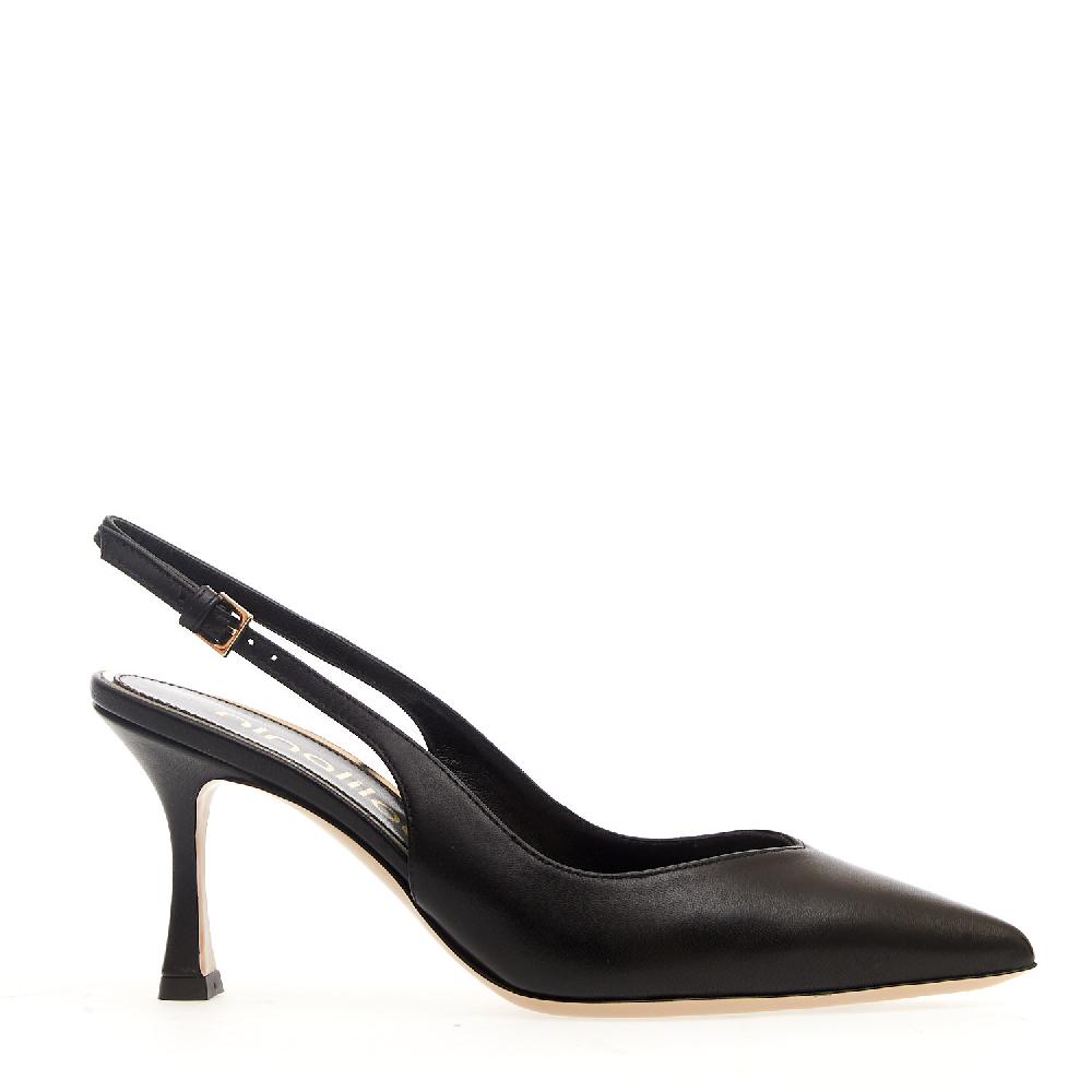 Sorelle Perego slingback pelle nera tacco 75 mm Offerte stagionali
