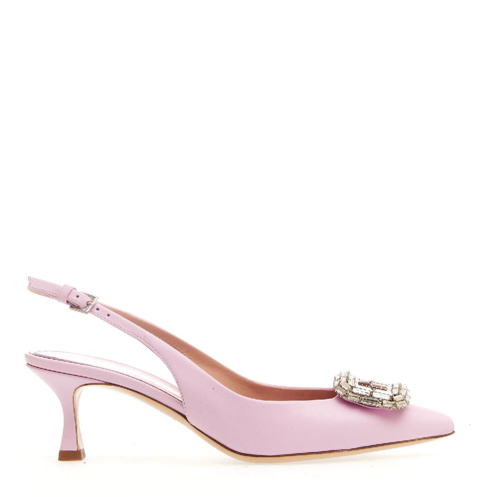 Sorelle Perego slingback rosa con fibbia strass Liquidazione