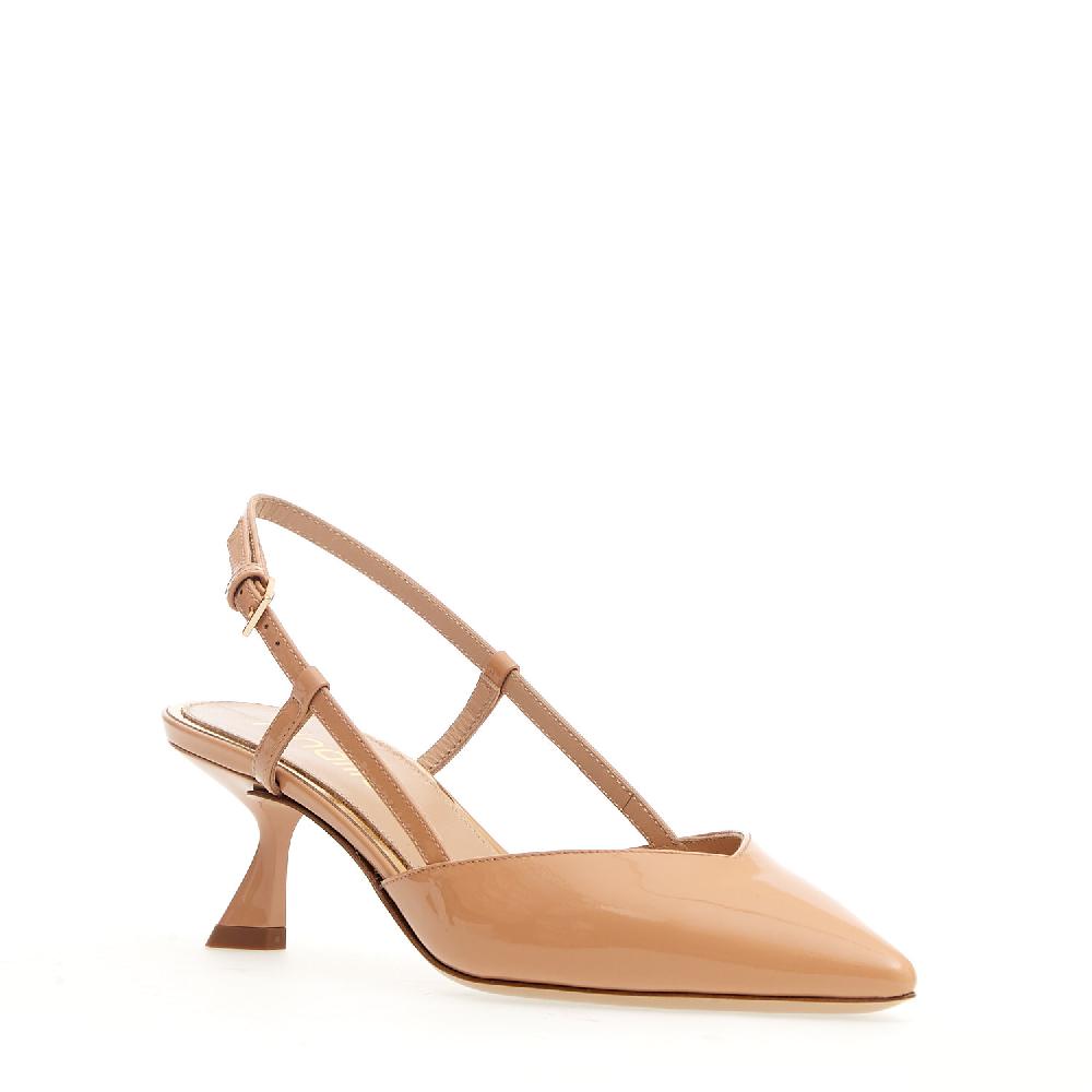 Sorelle Perego slingback vernice nude tacco 50 mm Offerte giornaliere