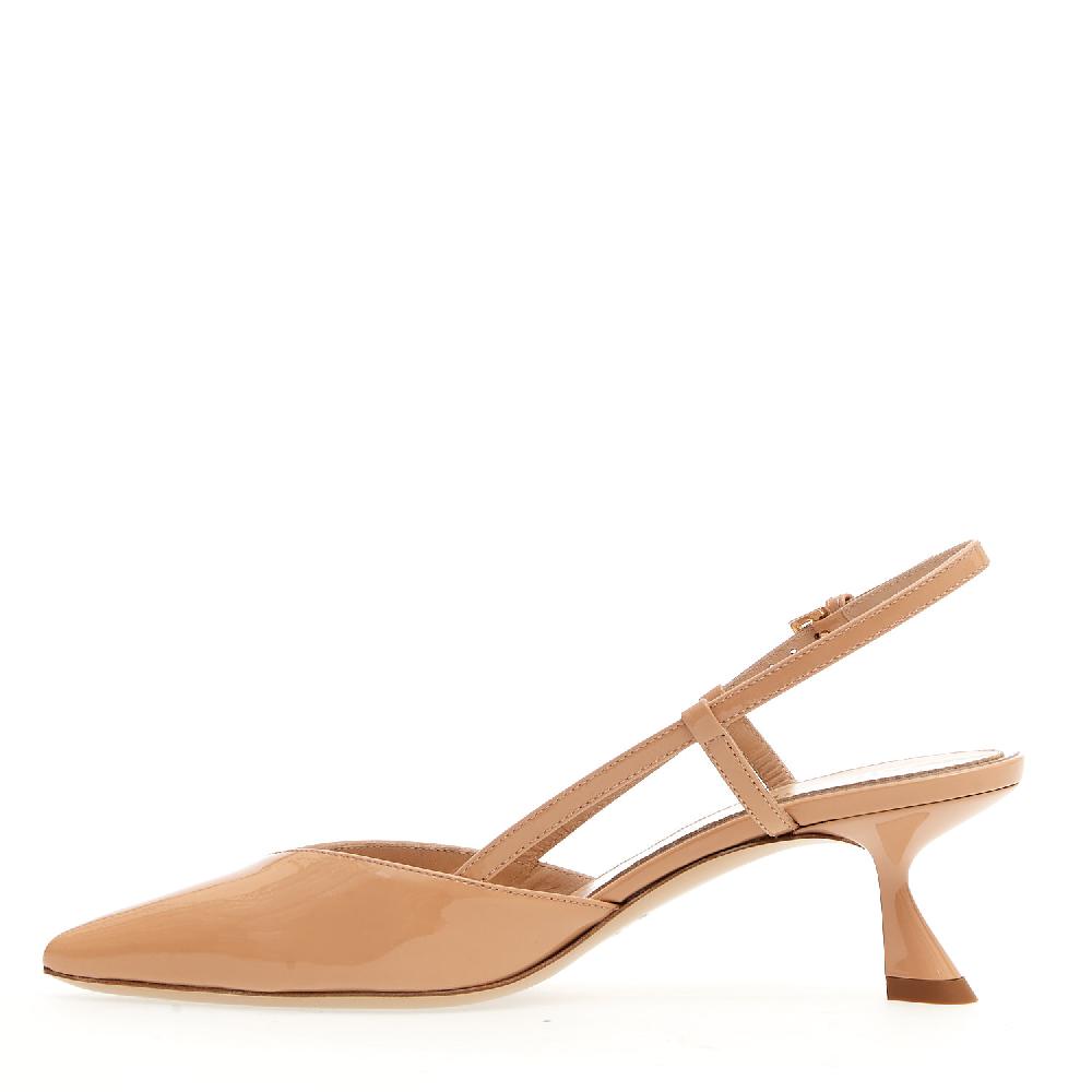 Sorelle Perego slingback vernice nude tacco 50 mm Offerte giornaliere
