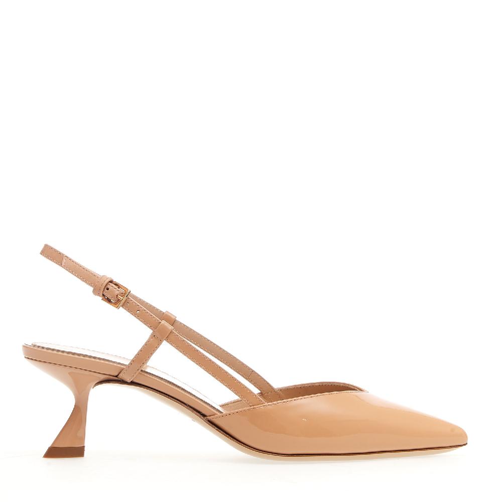Sorelle Perego slingback vernice nude tacco 50 mm Offerte giornaliere