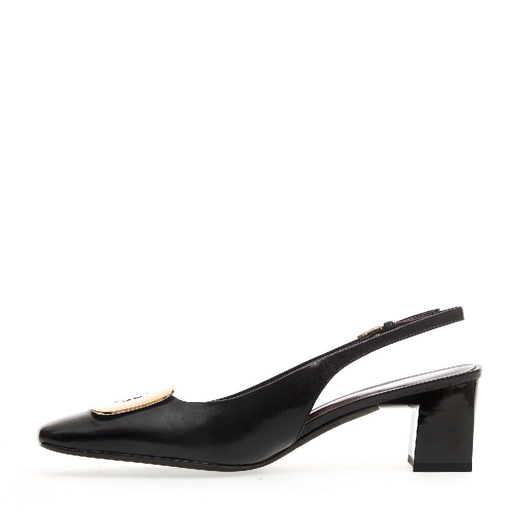 Sorelle Perego Slingbask pelle nera fibbia Offerte speciali