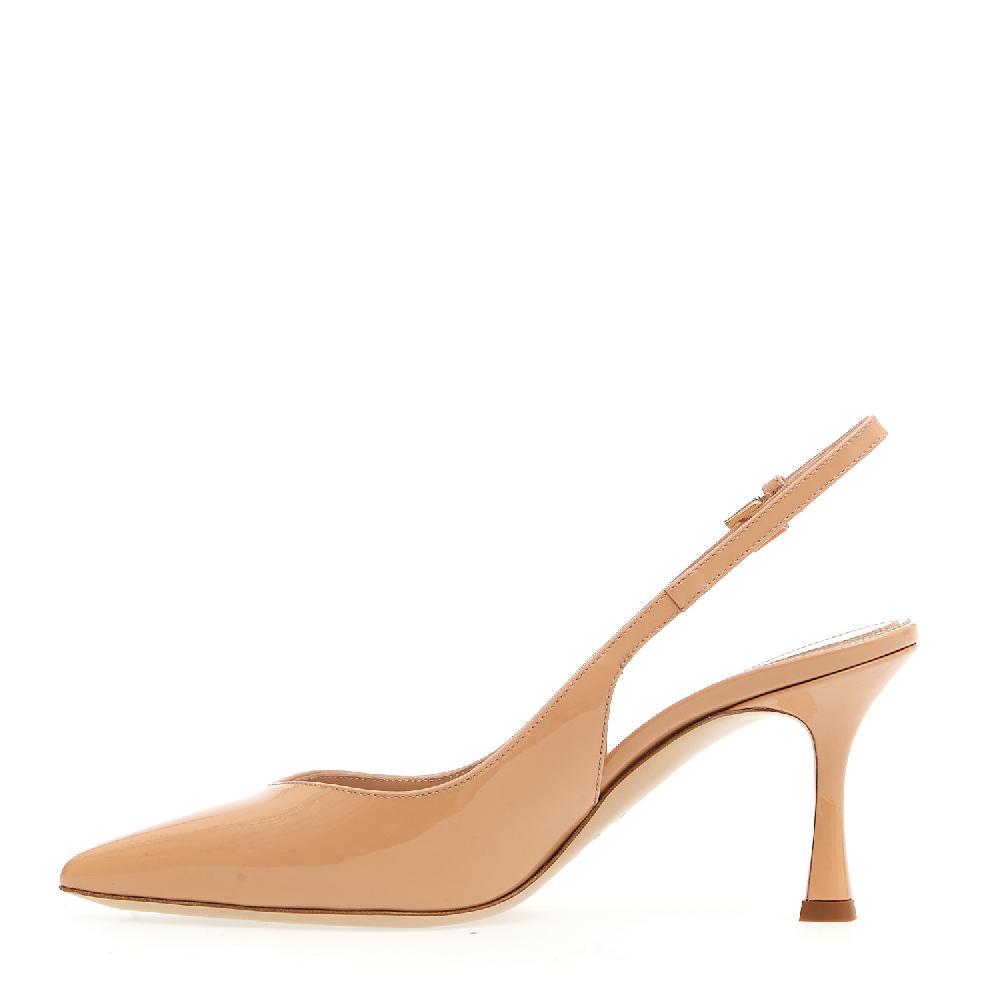 Sorelle Perego slingback vernice nude tacco 75 mm Enormi risparmi