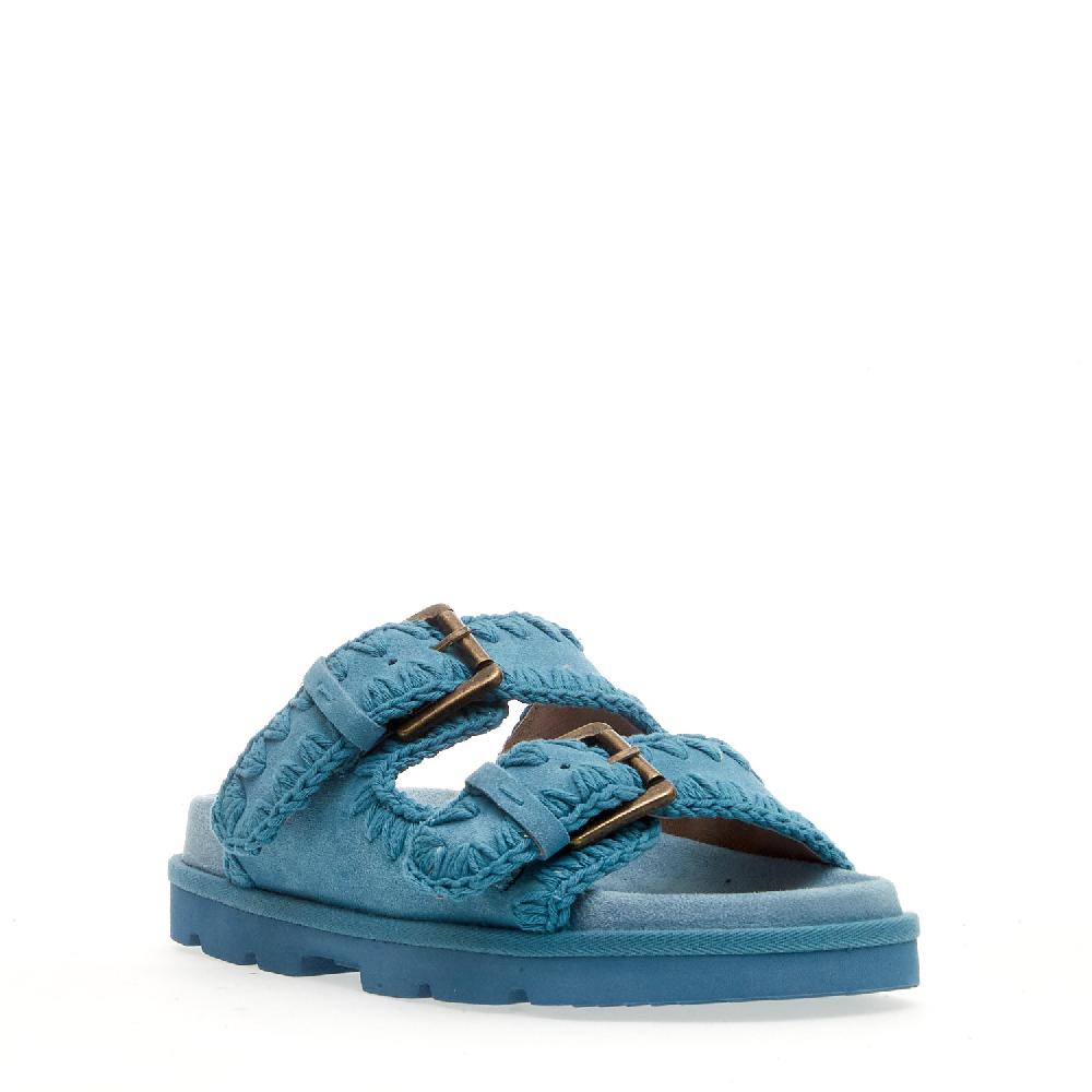 Sorelle Perego zeppa due fasce camoscio jeans Fino al 65% di sconto