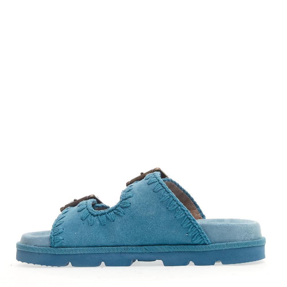 Sorelle Perego zeppa due fasce camoscio jeans Fino al 65% di sconto