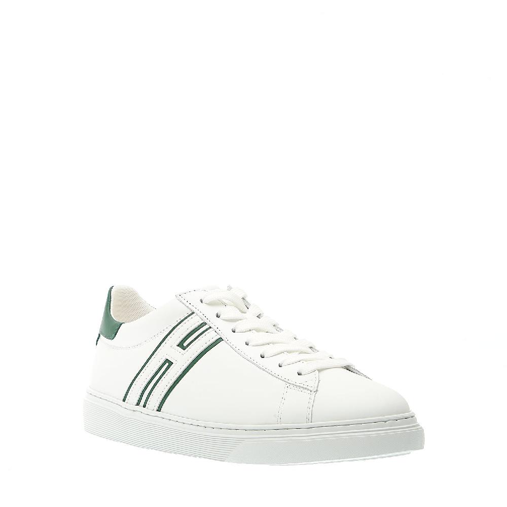 Sorelle Perego sneakers cassetta pelle bianco dettagli verde 2025