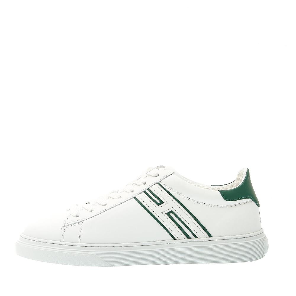 Sorelle Perego sneakers cassetta pelle bianco dettagli verde 2025