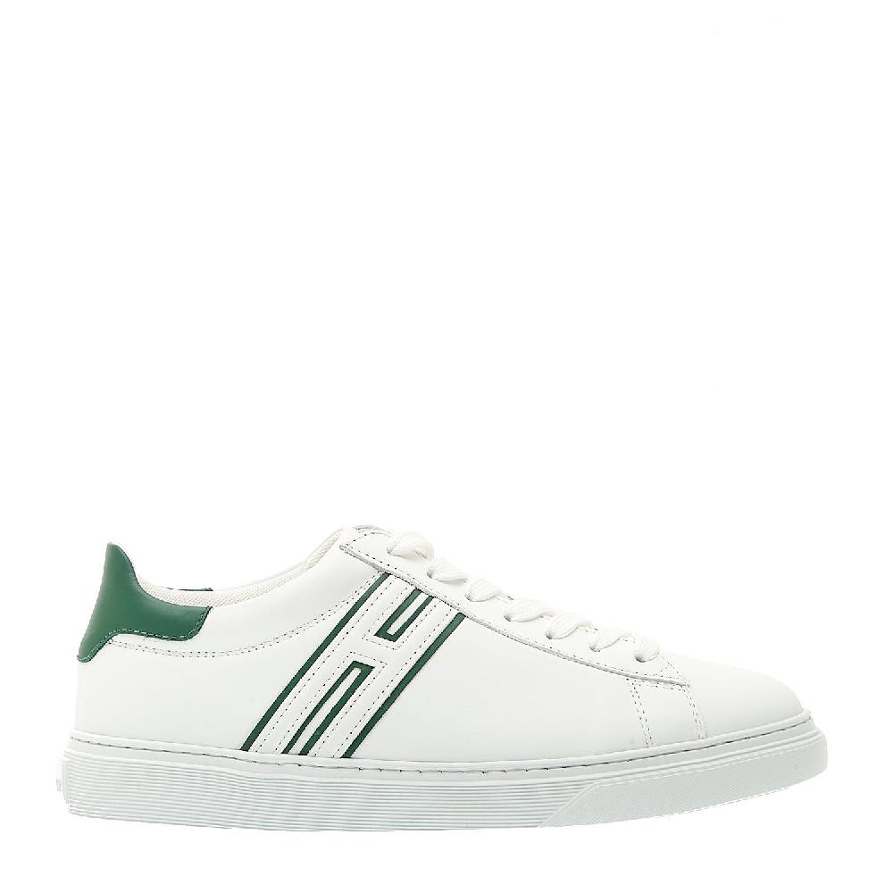 Sorelle Perego sneakers cassetta pelle bianco dettagli verde 2025