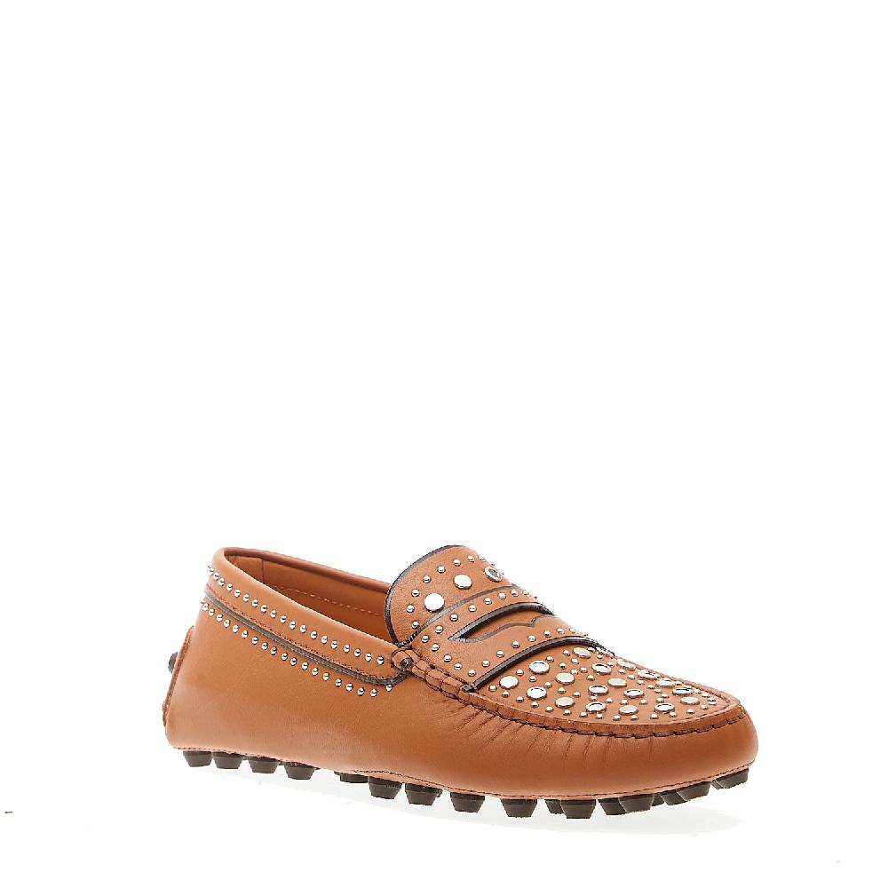 Sorelle Perego mocassino in pelle cuoio con borchie Promozione Limitata