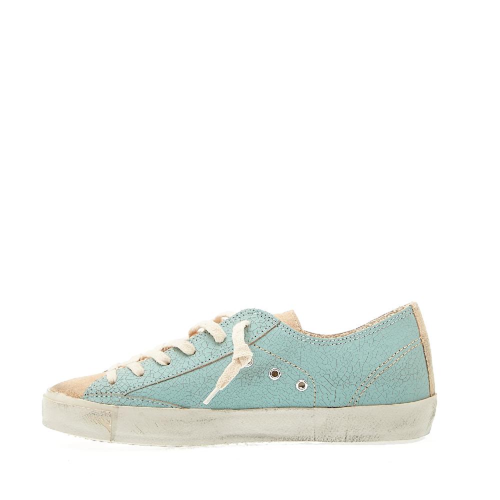 Sorelle Perego Paris sfoderata craclè azzurra Sottocosto
