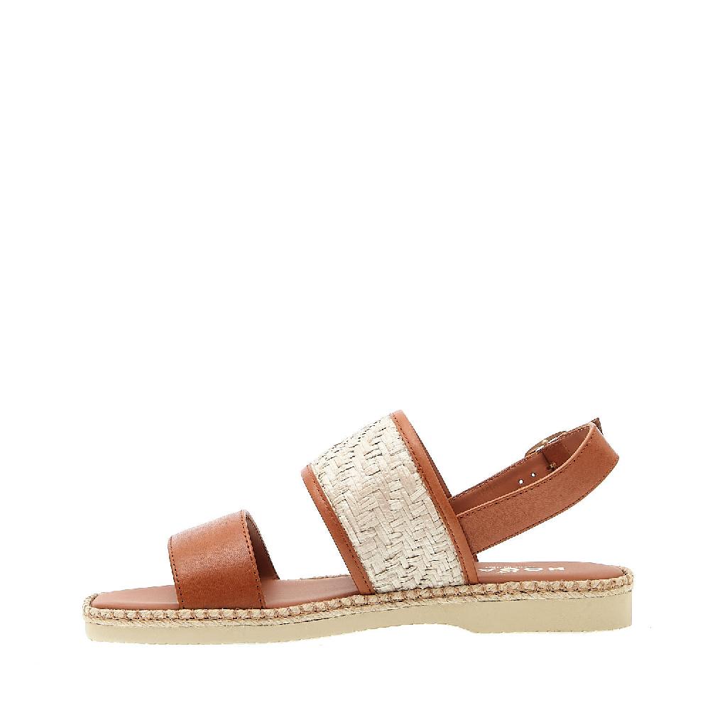 Sorelle Perego sandalo piatto extralight in pelle cuoio rafia Outlet