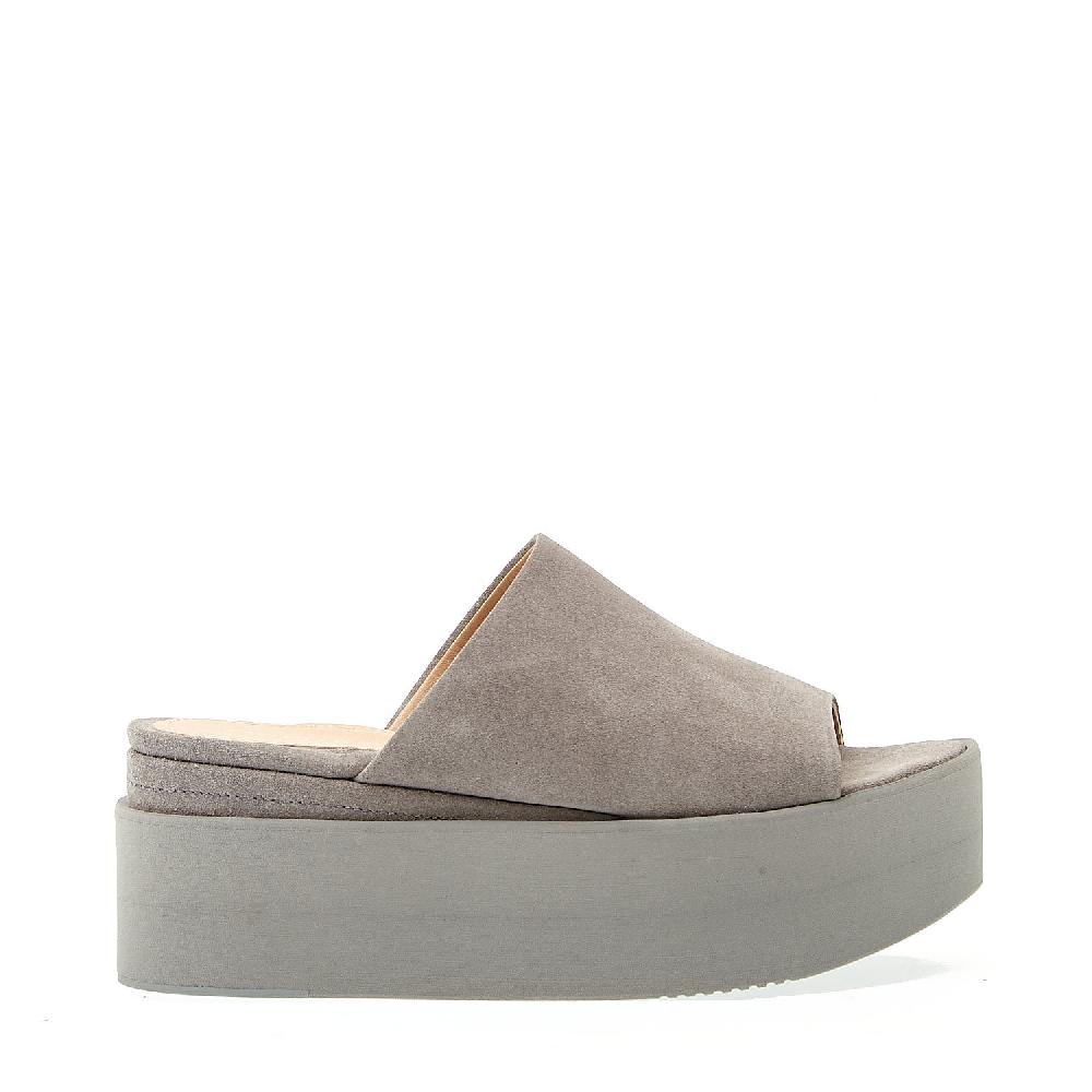 Sorelle Perego ciabatta zeppa extralight camoscio grigio Vendita Economica
