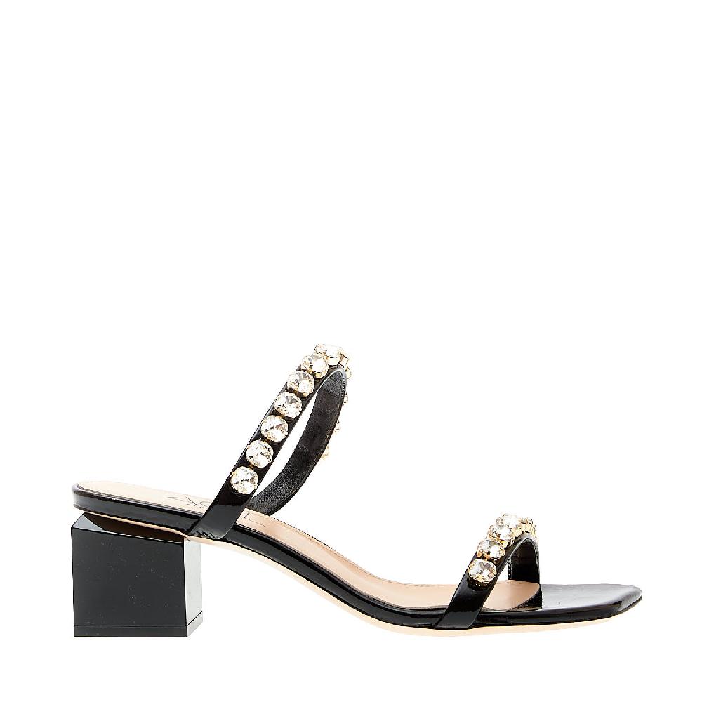 Sorelle Perego ciabatta vernice nera strass Saldi Di Fabbrica