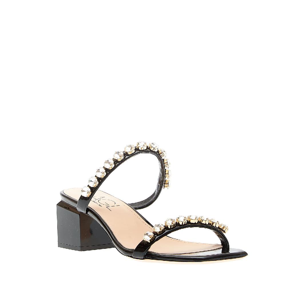 Sorelle Perego ciabatta vernice nera strass Saldi Di Fabbrica