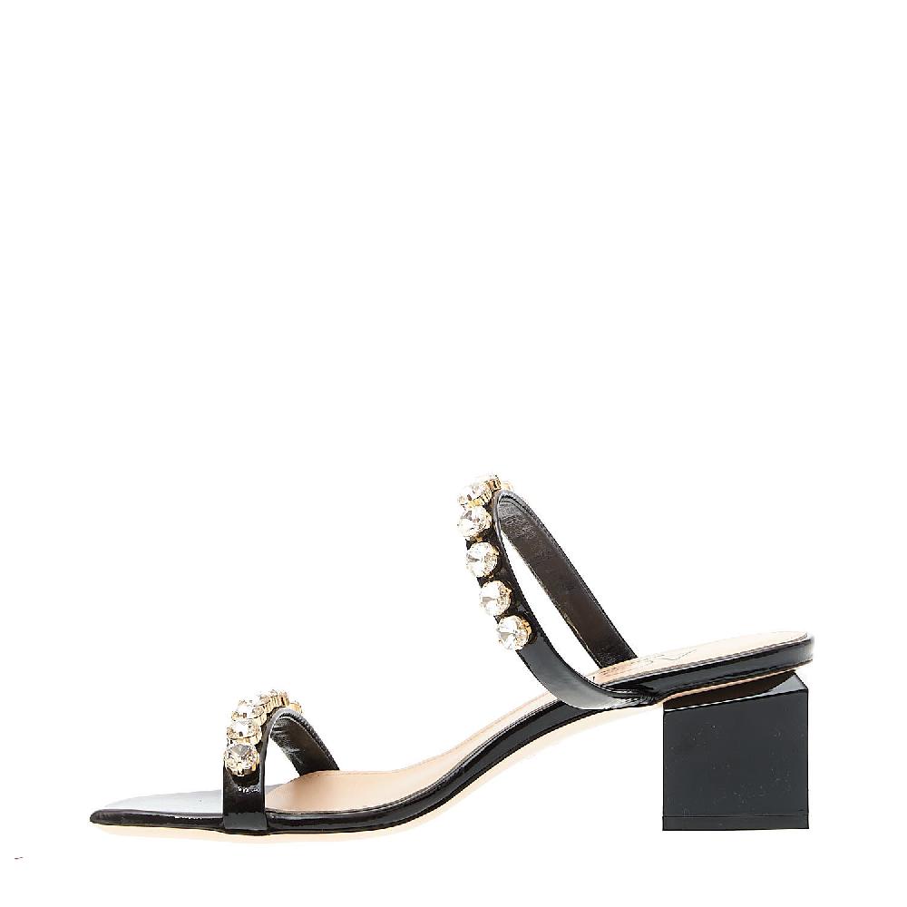 Sorelle Perego ciabatta vernice nera strass Saldi Di Fabbrica