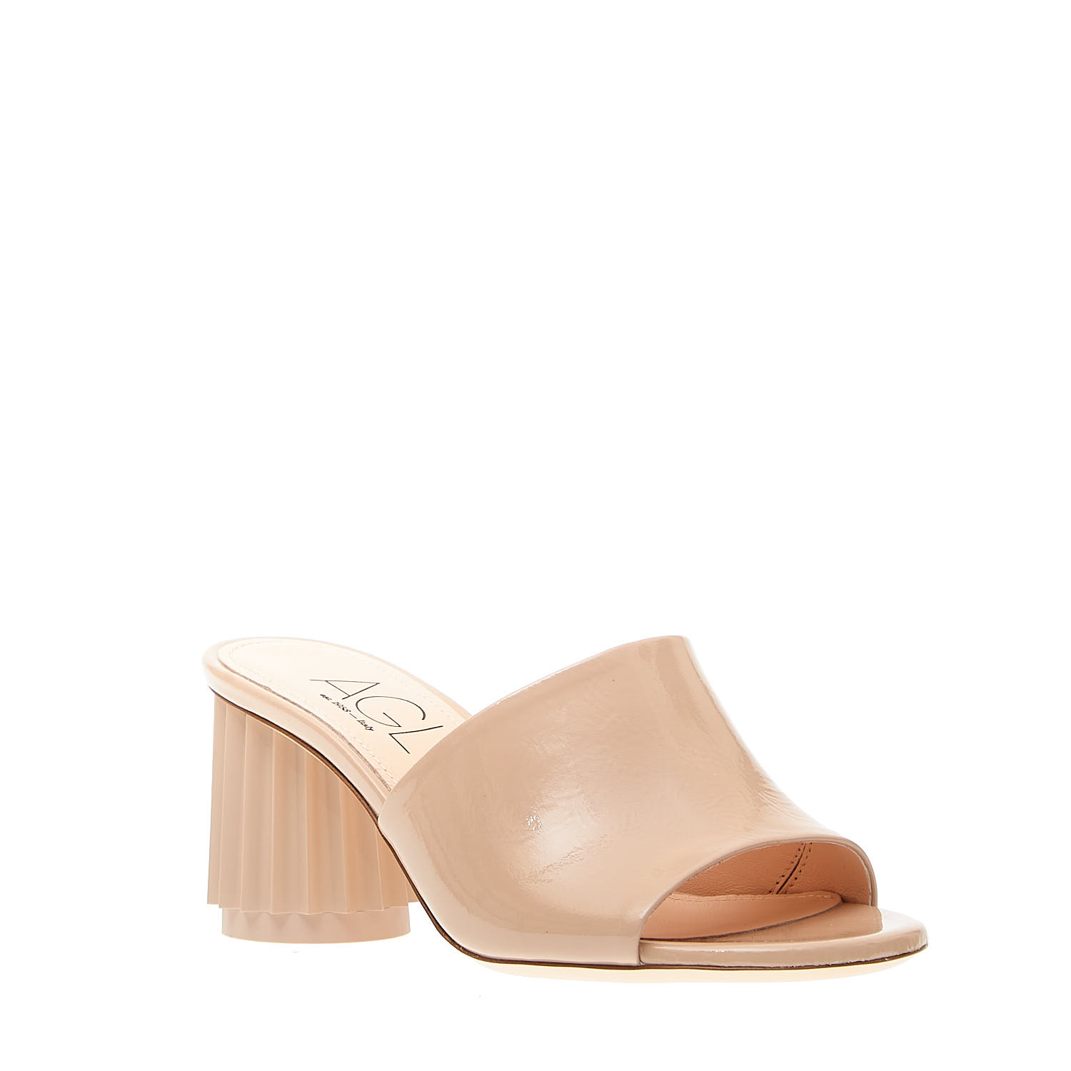 Sorelle Perego ciabatta vernice beige tacco 70mm rigato I Più Venduti