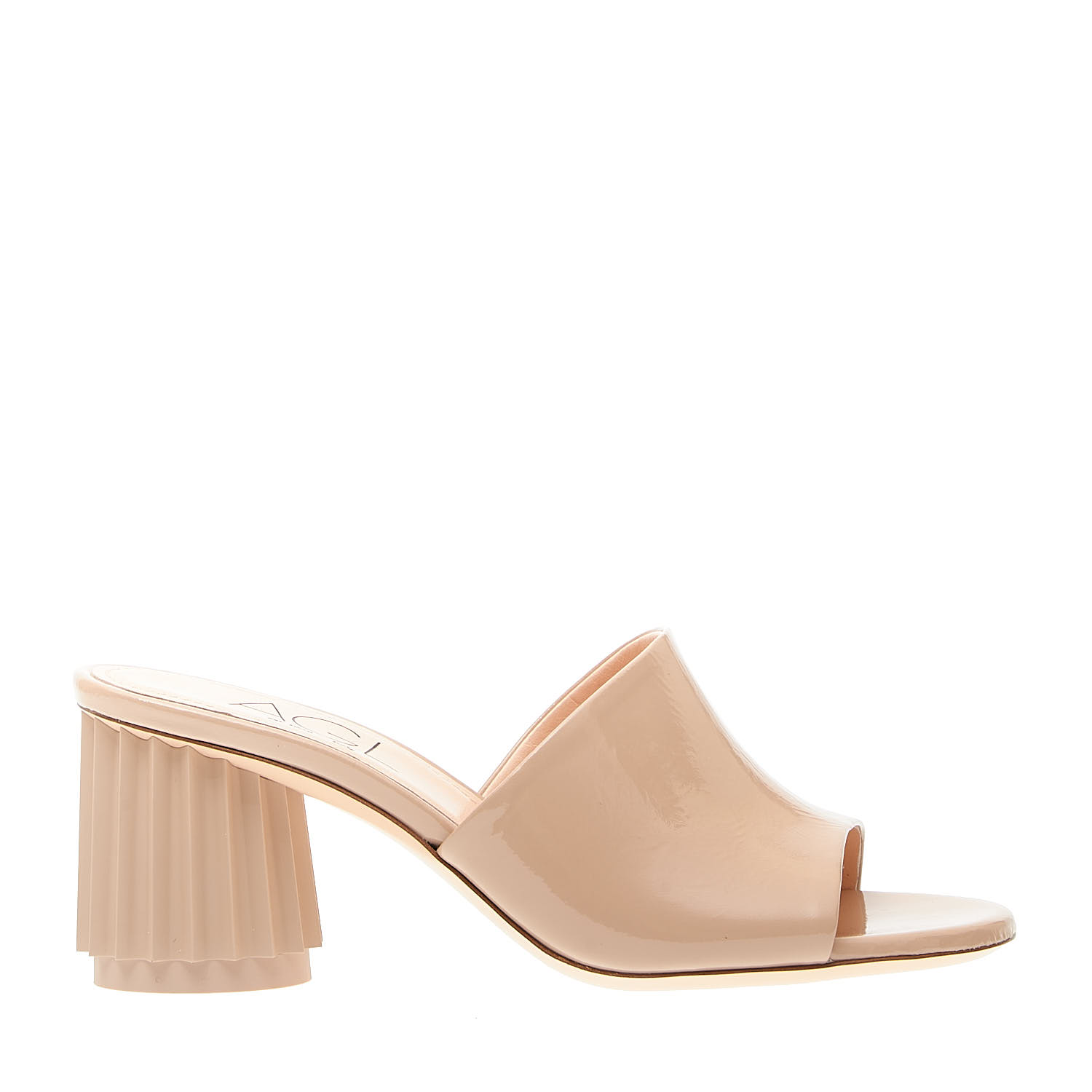 Sorelle Perego ciabatta vernice beige tacco 70mm rigato I Più Venduti