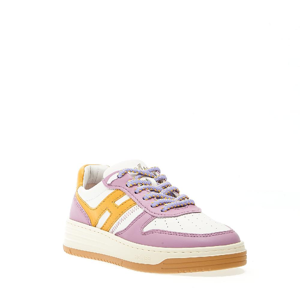Sorelle Perego basket in pelle lilla H giallo Vendite Flash