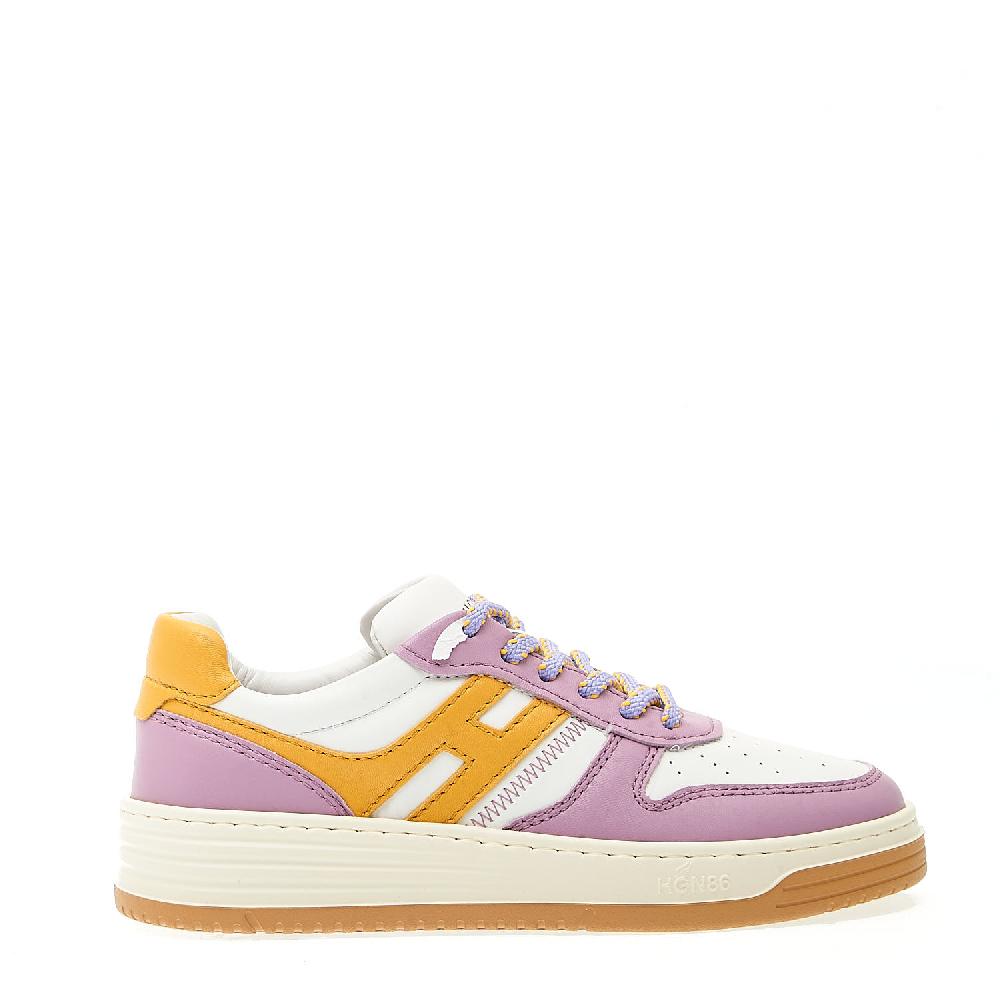 Sorelle Perego basket in pelle lilla H giallo Vendite Flash