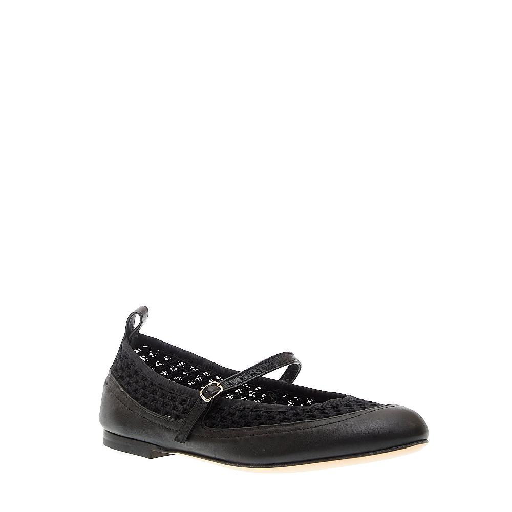 Sorelle Perego ballerina pelle nera con cinturino In Saldo