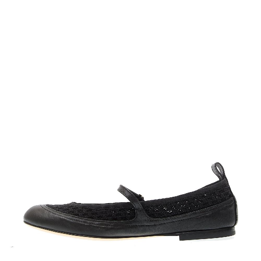 Sorelle Perego ballerina pelle nera con cinturino In Saldo