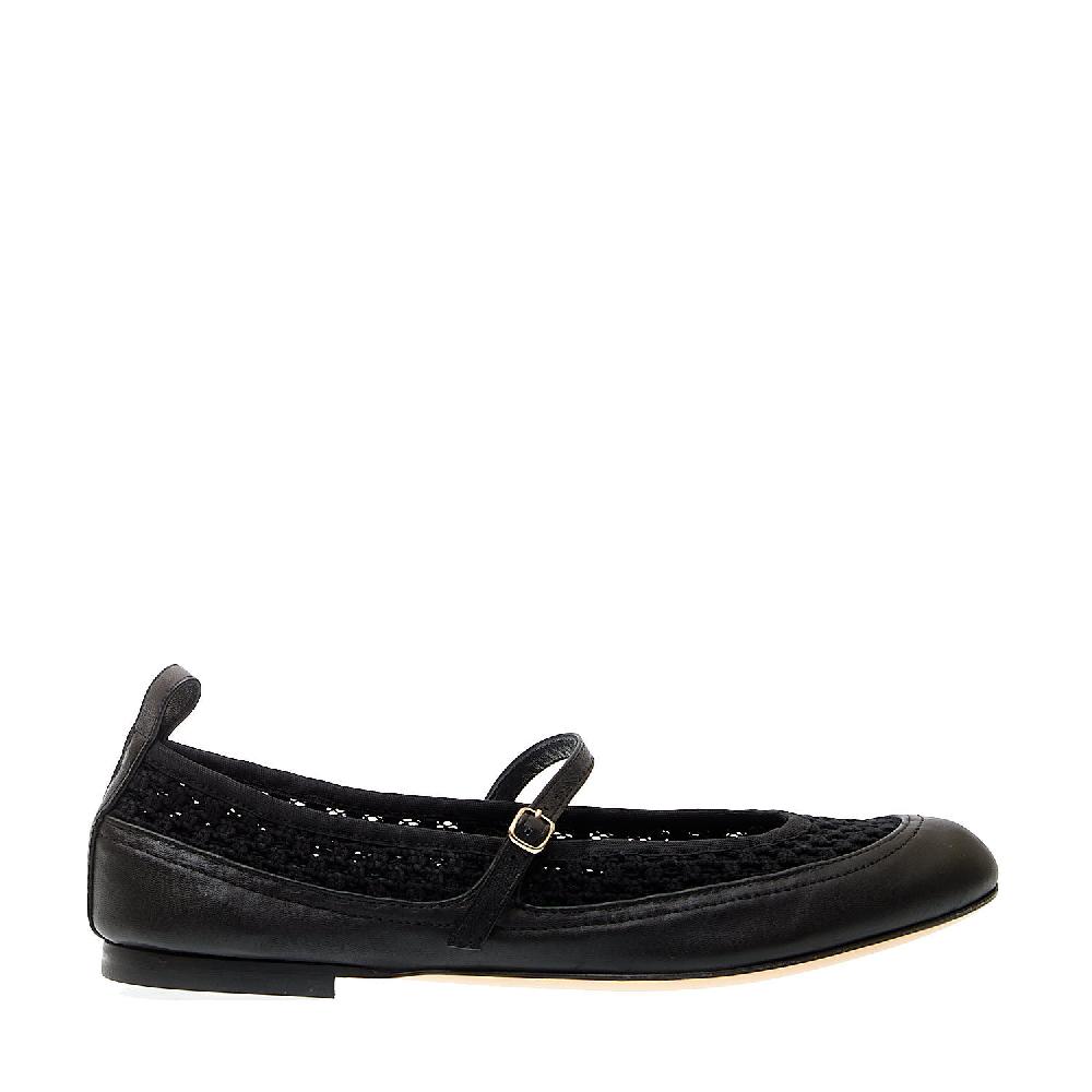 Sorelle Perego ballerina pelle nera con cinturino In Saldo