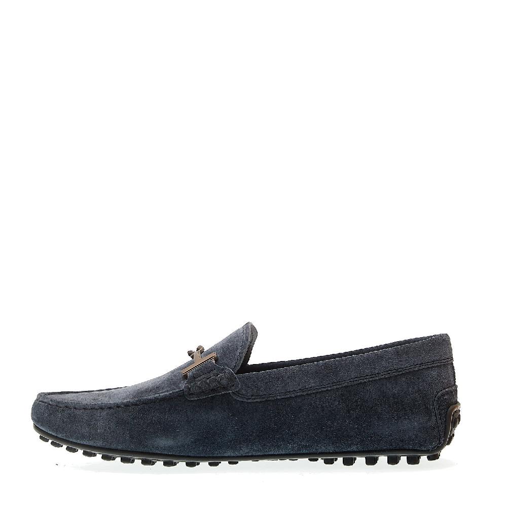 Sorelle Perego city gommino in camoscio blu fibbia Shopping online