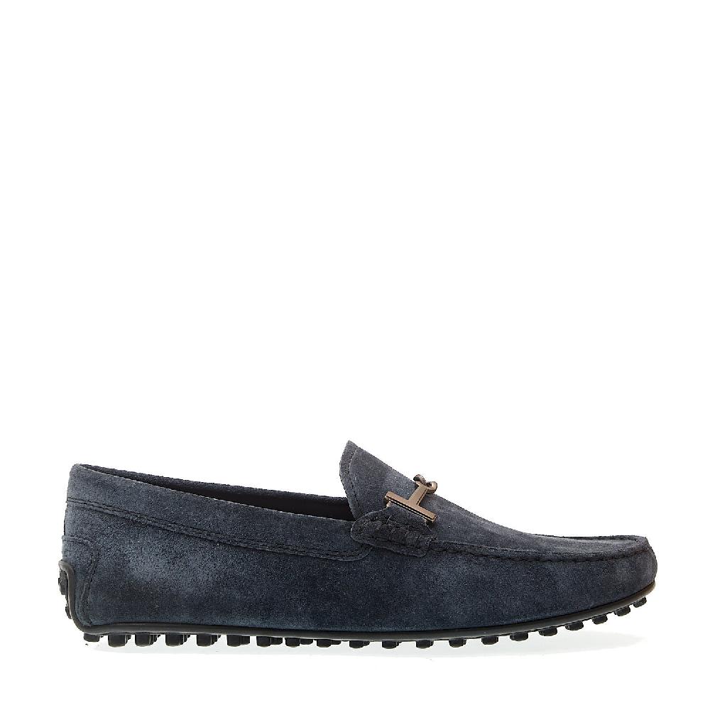 Sorelle Perego city gommino in camoscio blu fibbia Shopping online