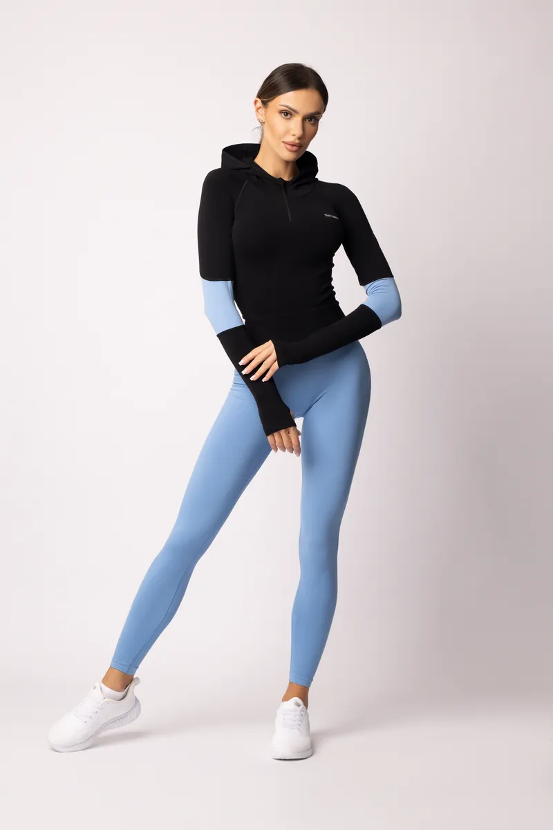 Spaio SPAIO FELPA ADAPT – DOUBLE COLOUR LINCHEN BLUE/BLACK Nuova