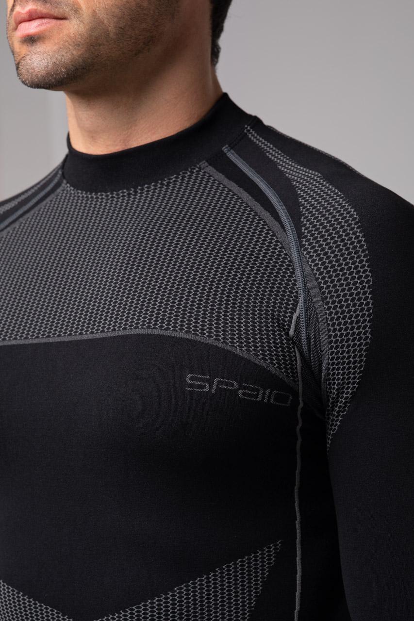 Spaio SPAIO MAGLIETTA TERMOATTIVA CON MANICHE LUNGHE THERMO-EVO UOMO NERO/GRIGIO Presa