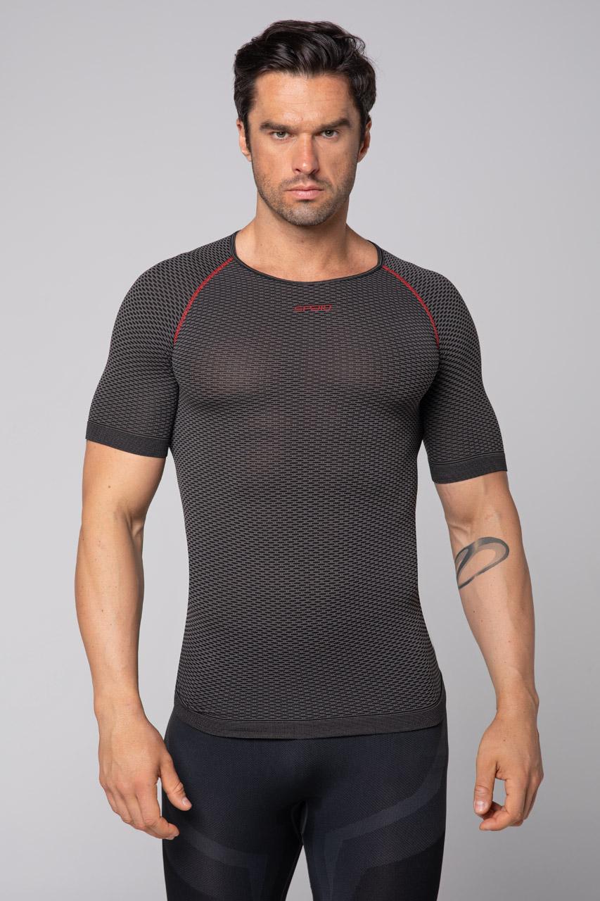 Spaio SPAIO CAMICIA TERMOATTIVA CON MANICHE CORTE BREATH NERO/GRIGIO Vendita Economica