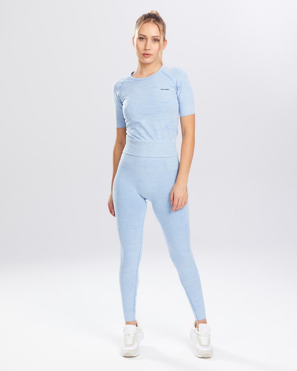 Spaio SPAIO RASHGUARD MELANGE MANICHE CORTE LINCHEN BLUE Saldi Di Fabbrica