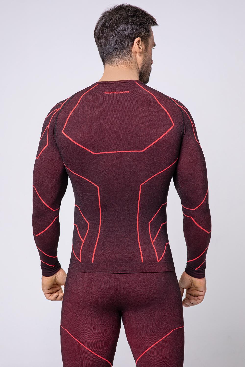Spaio SPAIO MAGLIETTA CON MANICHE LUNGHE "RAPID" UOMO NERO/ROSSO Nuovo