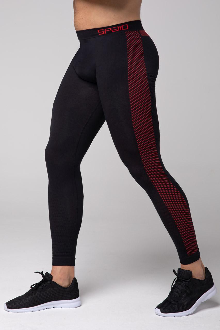 Spaio SPAIO LEGGINGS TERMOATTIVI "FIERCE" NERO/ROSSO Consegna Veloce