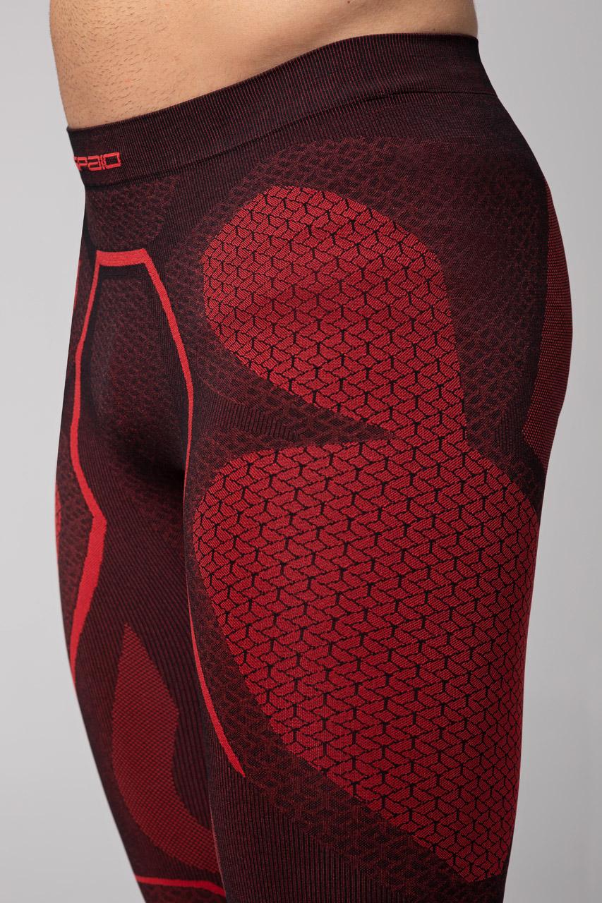 Spaio SPAIO LEGGINS TERMOATTIVI "ADRENALINE" UOMO NERO/ROSSO Sottocosto